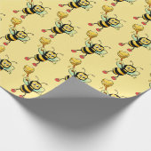 Honingbijen met hartpatroon cadeaupapier (Hoek)