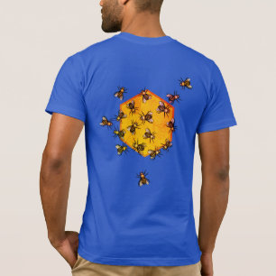 Honingbijen met oranje gele zeskanttekening t-shirt