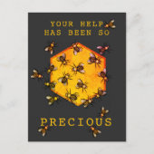 Honingbijen Modern Zwart Aanpasbare Bedankt Briefkaart (Voorkant)