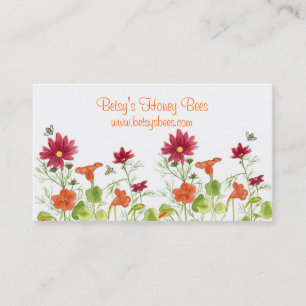 Honingbijen Nasturtium Red Painted Daisy Visitekaartje