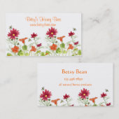 Honingbijen Nasturtium Red Painted Daisy Visitekaartje (Voorkant / Achterkant)