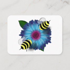 Honingbijen ontmoeten elkaar op Blue Flower Visitekaartje