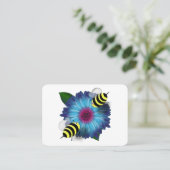 Honingbijen ontmoeten elkaar op Blue Flower Visitekaartje (Staand voorkant)