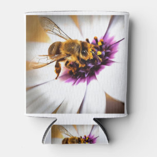Honingbijen op Afrikaanse Daisy AcrylArt Blikjeskoeler