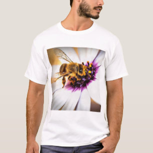 Honingbijen op Afrikaanse Daisy AcrylArt T-shirt
