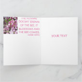 Honingbijen op bloesem met citaat kaart (Binnen)