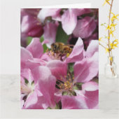 Honingbijen op bloesem met citaat kaart (Gele Bloem)