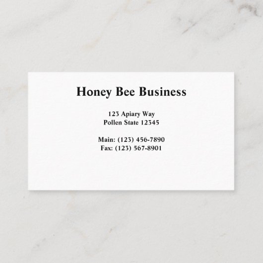 Honingbijen op de servet visitekaartje (Achterkant)