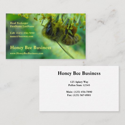 Honingbijen op de servet visitekaartje (Voorkant / Achterkant)