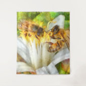 Honingbijen op de Waterverf van Lemon Blossom Wandkleed (Voorkant)