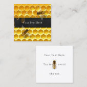 Honingbijen op druipende honingraat vierkante visitekaartje (Voorkant / Achterkant)