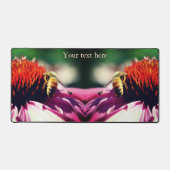 Honingbijen op Echinacea, speciaal gepersonaliseer Bureaumat (Voorkant)