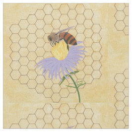 Honingbijen op een achtergrond van honingraathonin stof