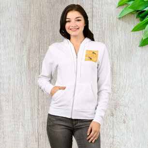 Honingbijen op een helder honingraatpatroon hoodie