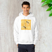 Honingbijen op een helder honingraatpatroon hoodie