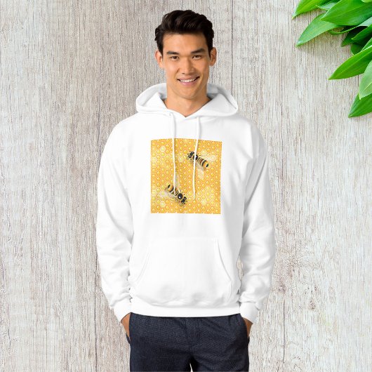 Honingbijen op een helder honingraatpatroon hoodie