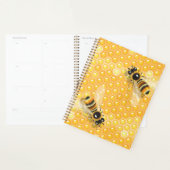Honingbijen op een helder honingraatpatroon planner (Display)