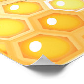 Honingbijen op een helder honingraatpatroon poster (Hoek)