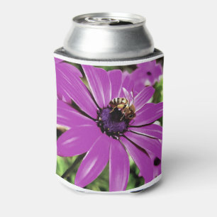 Honingbijen op een Paarse Afrikaanse Daisy Art Blikjeskoeler