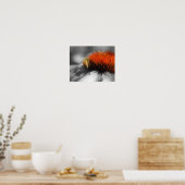 Honingbijen op een vlakke gedeeltelijke kleur poster (Keuken)