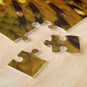 Honingbijen op een zonnebloem legpuzzel (Zijkant)