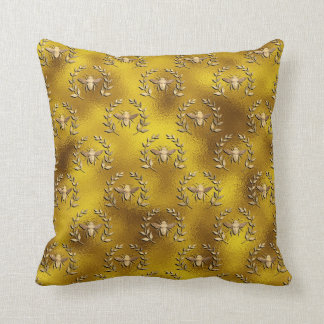 Honingbijen op faux gold fabric art kussen