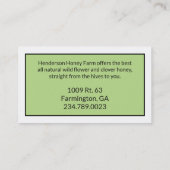 Honingbijen op het Visitekaartje van de klaver (Achterkant)