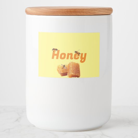 Honingbijen op Honeycomb Food Label Set Voedselcontainer Etiket (Voorkant)