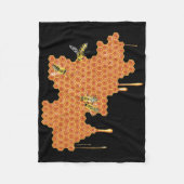 Honingbijen op honingraat, druipende honing, bij fleece deken (Voorkant)