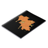 Honingbijen op honingraat, druipende honing, bij notitieboek (Linkerzijde)