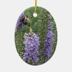 Honingbijen op Paarse ventiel 2 Keramisch Ornament