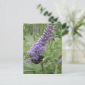 Honingbijen op Paarse ventilator Briefkaart (Staand voorkant)