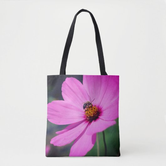 Honingbijen op roze kosmos raken dicht tote bag (Voorkant)