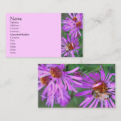 Honingbijen op roze roosterventiel visitekaartje (Voorkant / Achterkant)