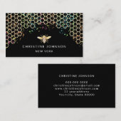 honingbijen op zwarte achtergrond visitekaartje (Voorkant / Achterkant)