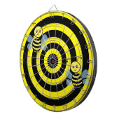Honingbijen op zwarte en gele cirkels dartbord (Voorkant Rechts)