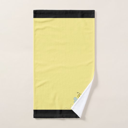Honingbijen op zwarte en gele keukenset bad handdoek (Handdoek)
