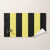Honingbijen op zwarte en gele striped keuken S Bad Handdoek (Handdoek)