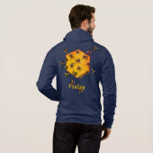 Honingbijen ・ Oranje en marineblauw ・ Eigen naam Hoodie (Achterkant volledig)