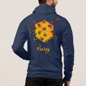 Honingbijen ・ Oranje en marineblauw ・ Eigen naam Hoodie (Achterkant)