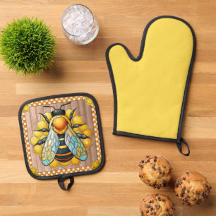 Honingbijen Ovenwant & Pannenlap Set