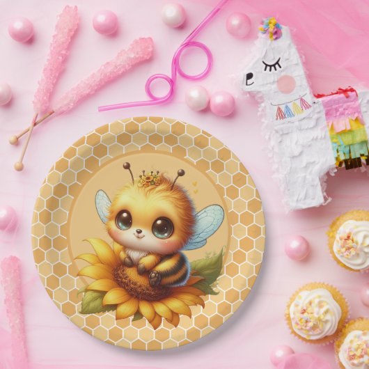 Honingbijen Papieren Bordje (Feest)