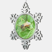 Honingbijen ~ Pewter-versiering Tin Sneeuwvlok Ornament (Rechts)