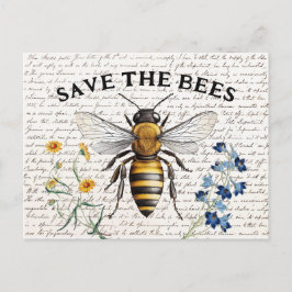 Honingbijen redden de bendesbestbloemen briefkaart