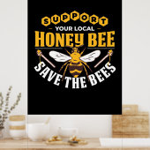 Honingbijen redden de bijen poster (Keuken)