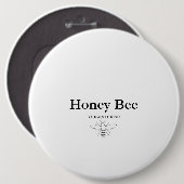 Honingbijen Ronde Button 6,0 Cm (Voorkant /achterkant)