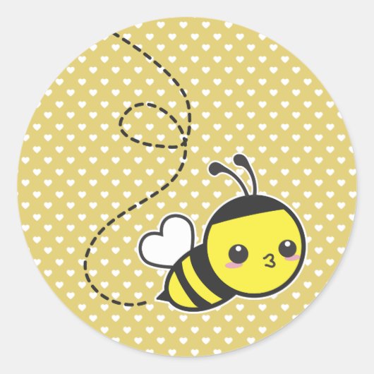 Honingbijen Ronde Sticker (Voorkant)