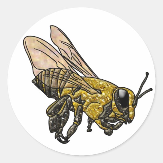 Honingbijen Ronde Sticker (Voorkant)