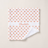 Honingbijen roos gouden witte monogram bad handdoek (Wasdoekje)