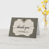 honingbijen Rustic Elegant Umber Dank u wel Kaart (Gele Bloem)